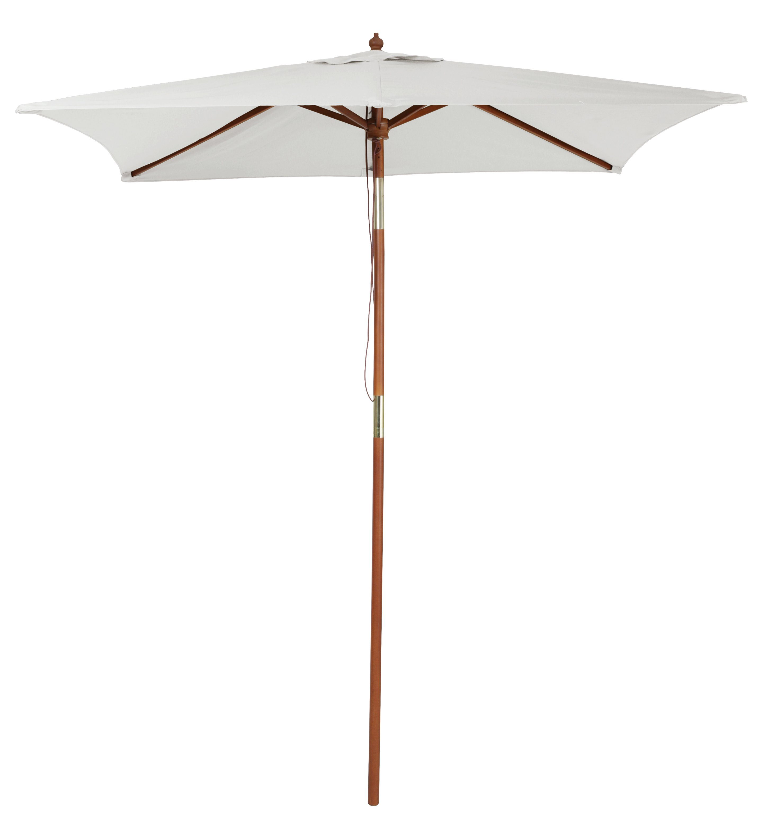 Pure Home & Garden Sonnenschirm Pino natur 200x150 cm Holz Schirm Balkonschirm rechteckig, LxB: 200,00x150,00 cm, abknickbar, kippbar, wasserabweisend