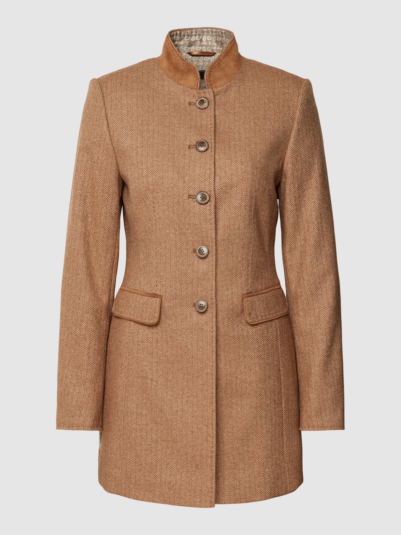 Longblazer mit Stehkragen in camel