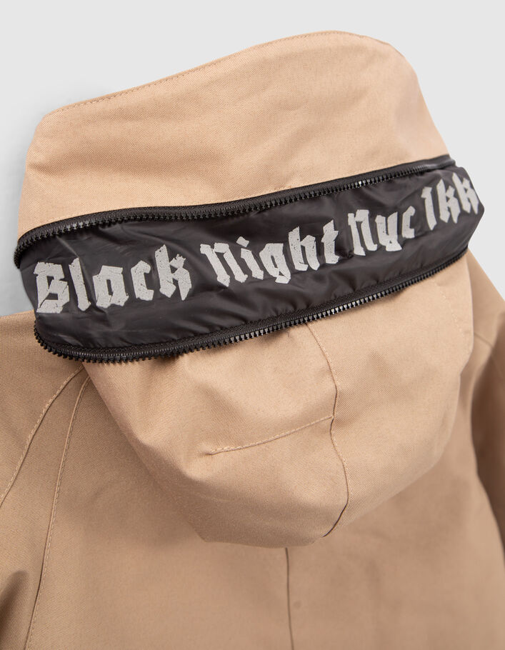 Parka 2-en-1 moka et blouson noir garçon