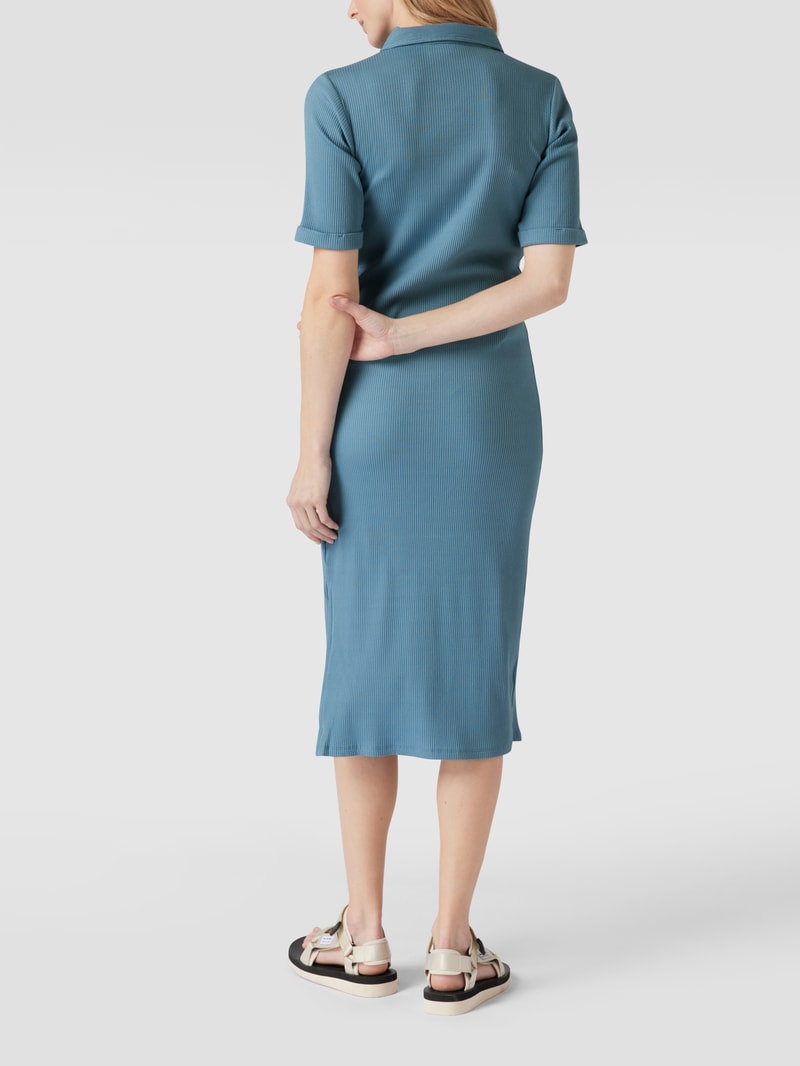 Umstands-Kleid mit Rippenstruktur in rauchblau