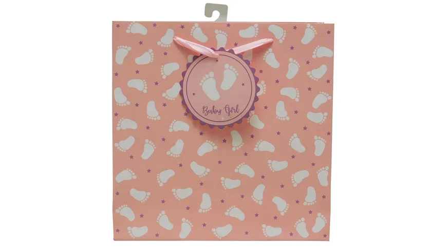 Geschenktasche Babyfüßchen pink