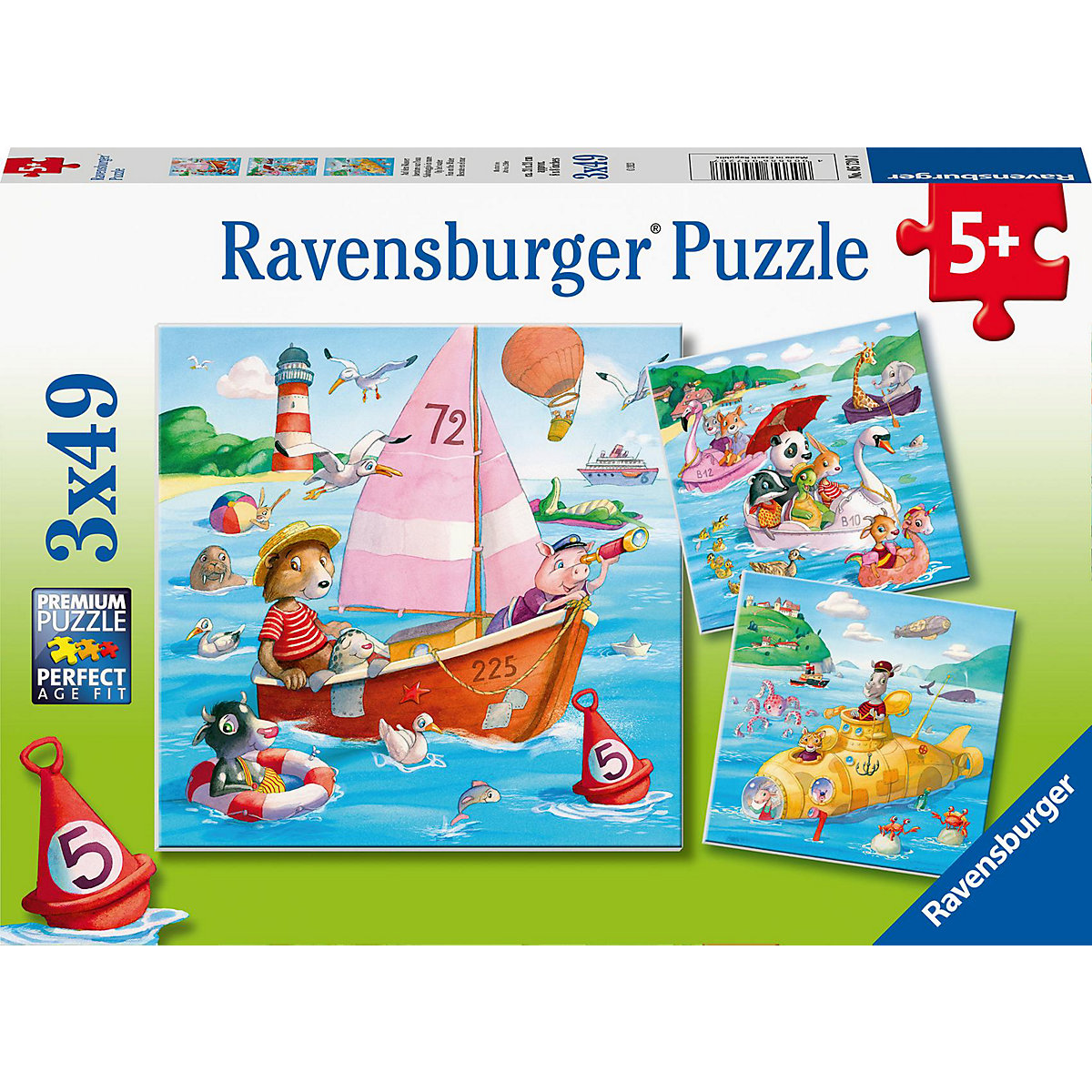 Puzzles Auf dem Wasser, 3 x 49 Teile