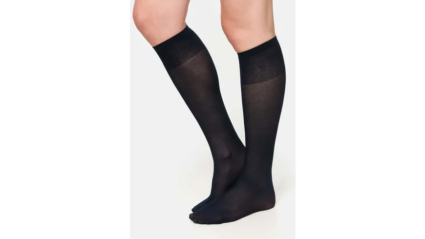 NUR DIE Damen Kniestrümpfe Cotton Sensation 60 DEN schwarz