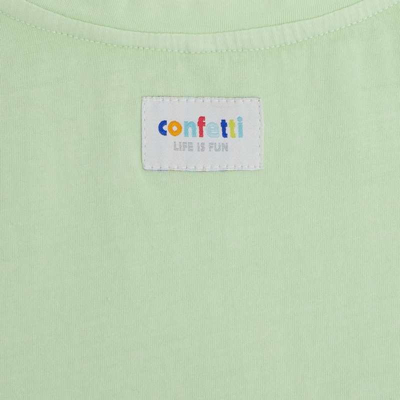 T-shirt vert CONFETTI pigments naturels mixte