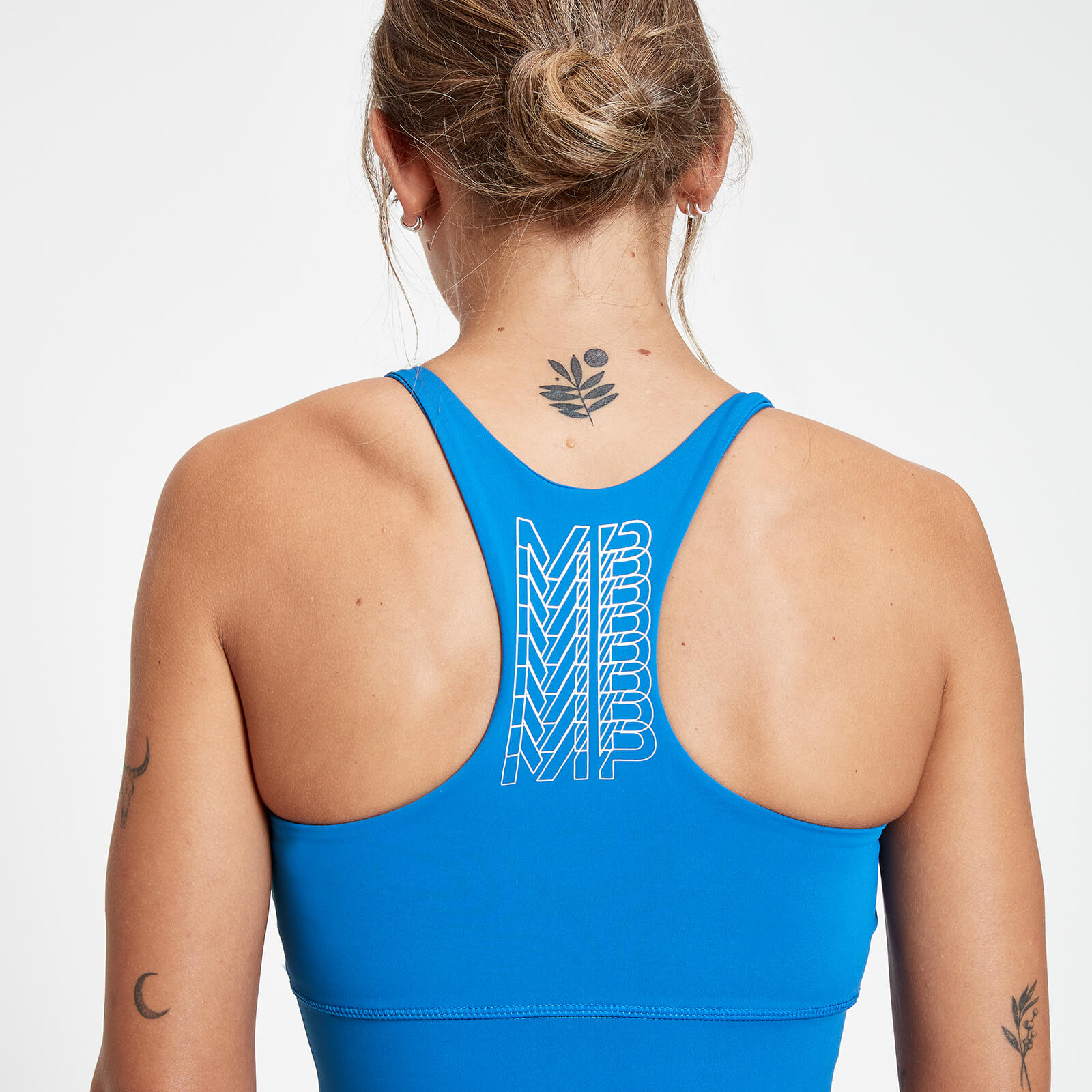 Brassière d’entraînement à dos nageur et imprimé répétitif MP pour femmes – Bleu royal