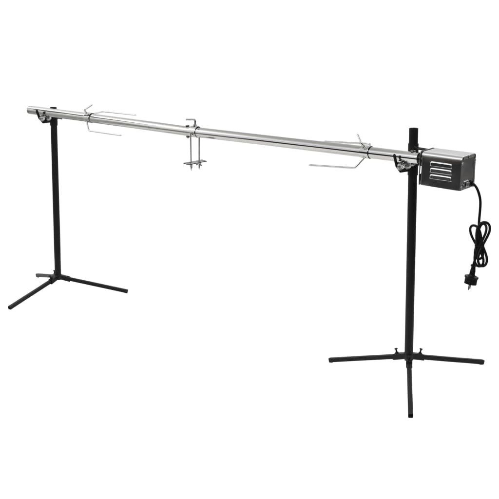 vidaXL Grillkamin Automatischer Grillspieß mit Motor Edelstahl 207×45×81 cm