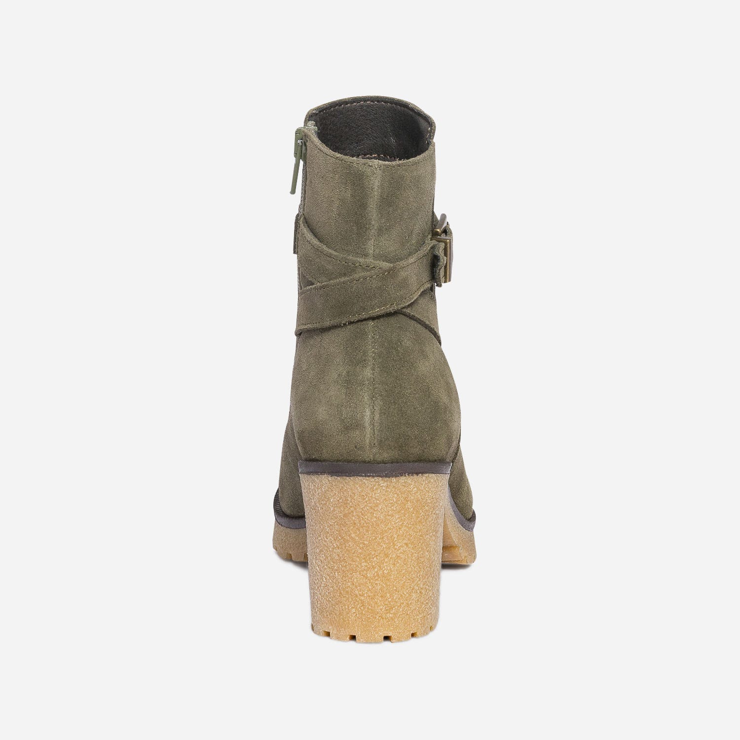Boots TEXTO kaki éco-conçu en cuir velours