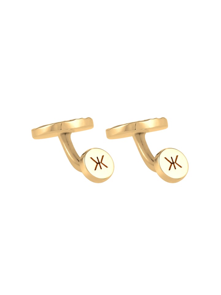 KUZZOI Manschettenknopf 925 Sterling Silber Geo, Plättchen in Gold günstig kaufen onesize