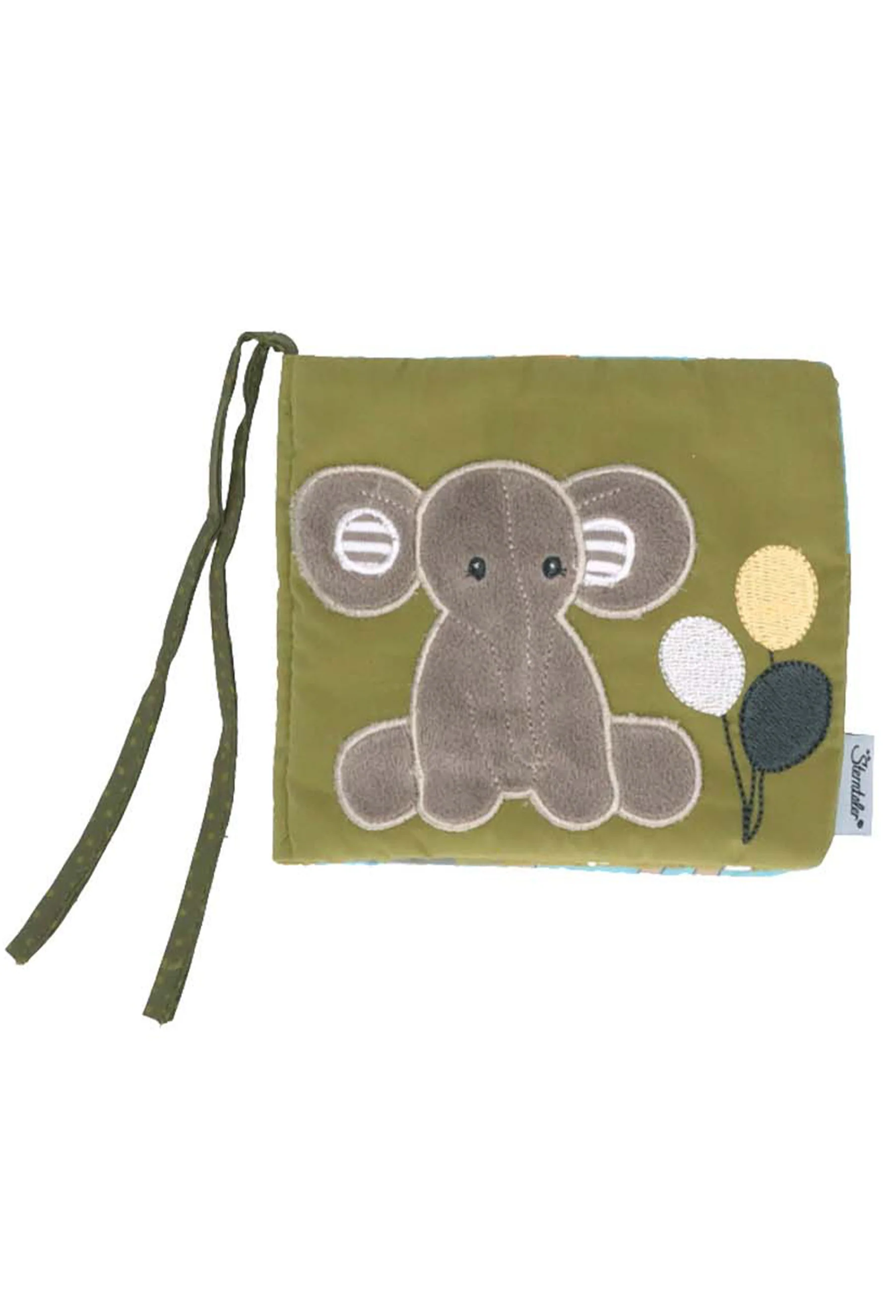 Spielbuch Elefant Eddy in Mittelgrün, zum Anbinden