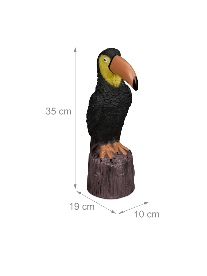 relaxdays Gartenfigur Vogel in Schwarz/ Braun günstig kaufen onesize