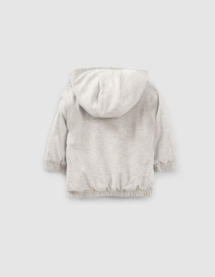 Cardigan réversible gris lurex et marine bébé fille