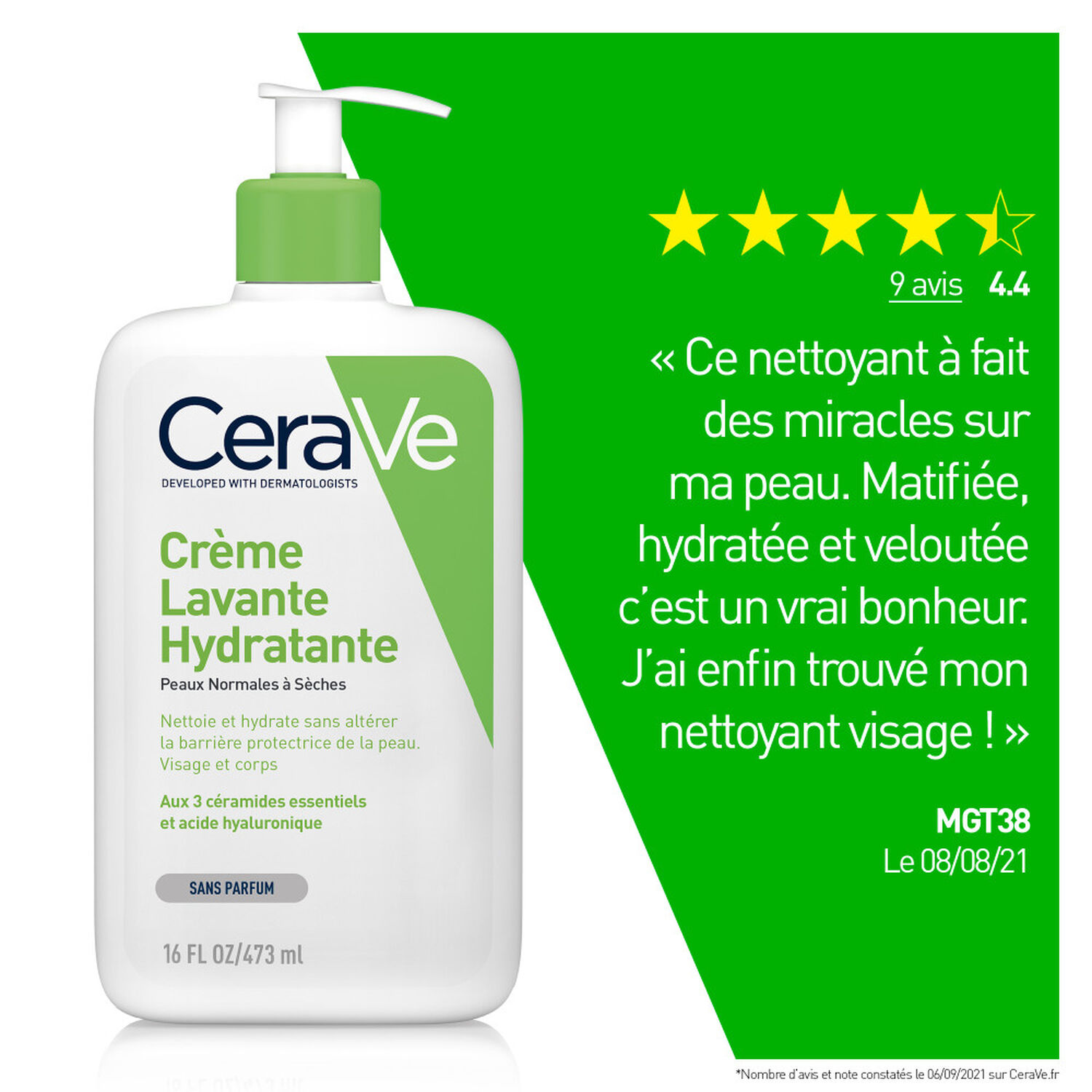 Cerave Crème Lavante Hydratante Nettoie & Hydrate