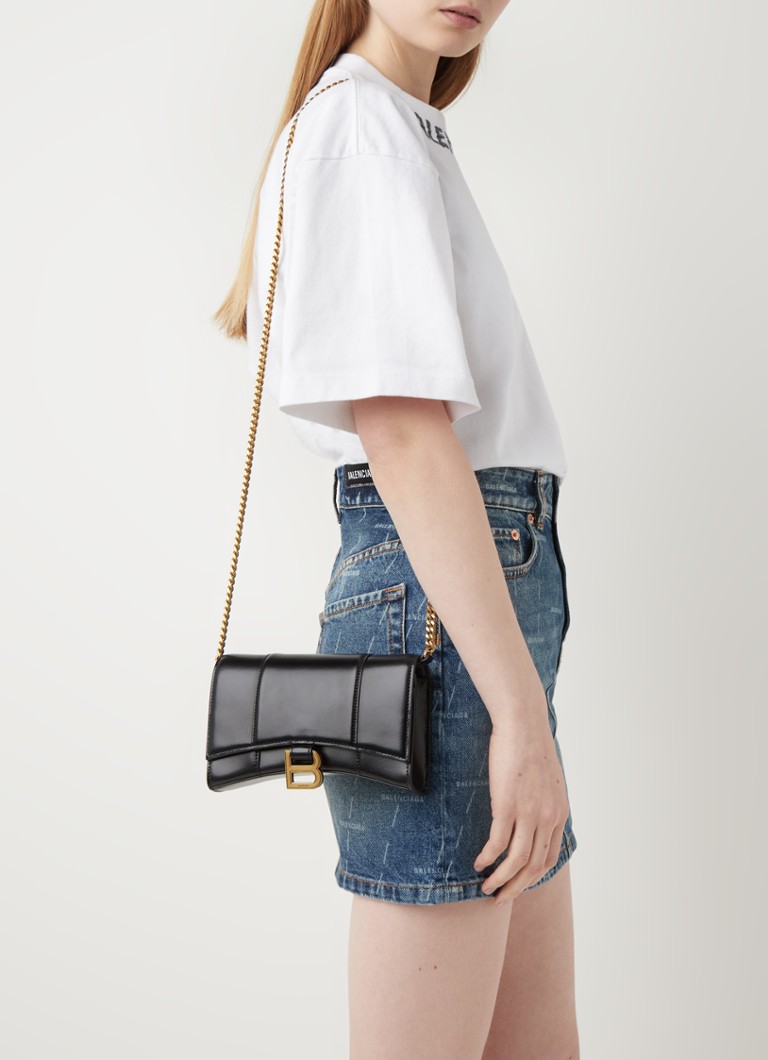 Borsa a tracolla Balenciaga Hourglass in pelle di vitello