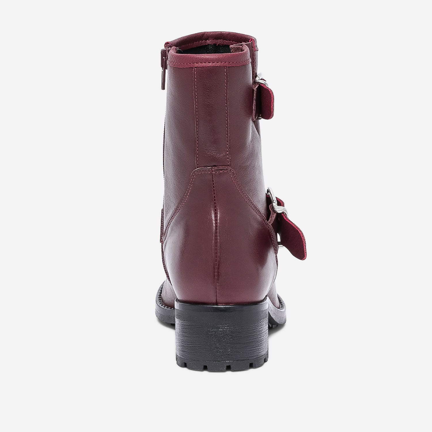 Boots TEXTO rouge foncé en cuir esprit motard