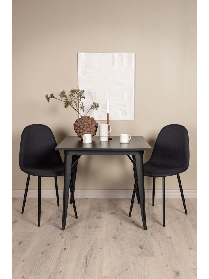 ebuy24 Essgruppe Tempe 2 ( 3-teilig) Schwarz 80 x 80 cm günstig kaufen onesize