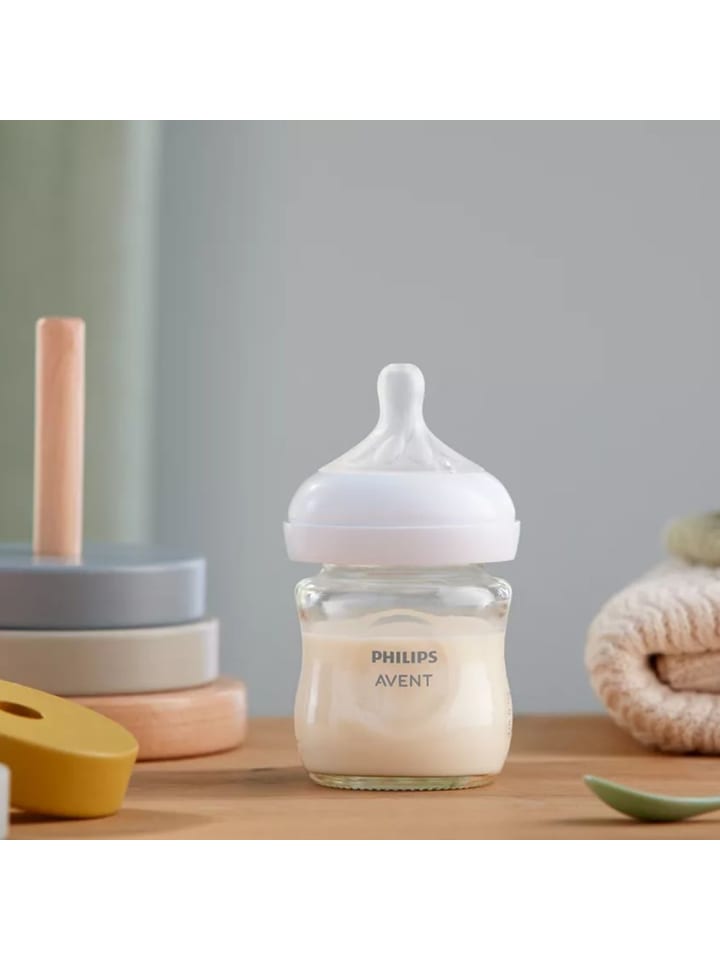Philips Avent Glas-Flasche Natural Response 120ml   Silikon-Sauger in weiss günstig kaufen onesize