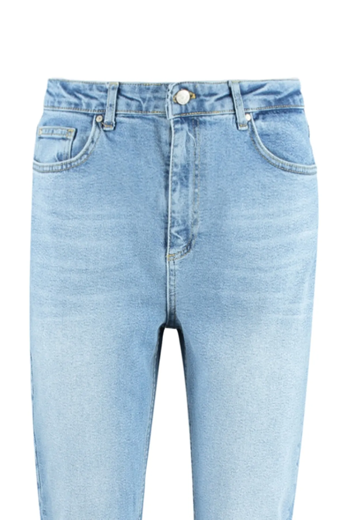 Trendyol Collection  Blaue Slim Fit-Jeans mit hoher Taille TWOAW22JE0787