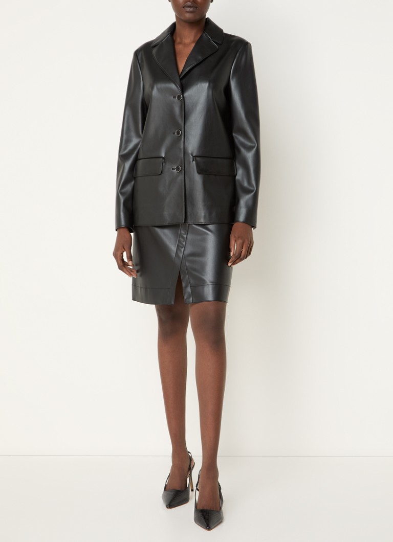 Minissaia MaxMara Aere em couro sintético com fenda