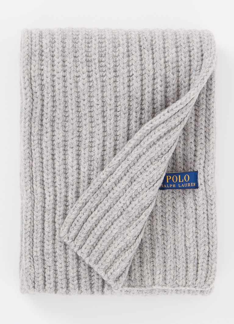 Ralph Lauren  Ribgebreide sjaal in wolblend 200 x 20 cm