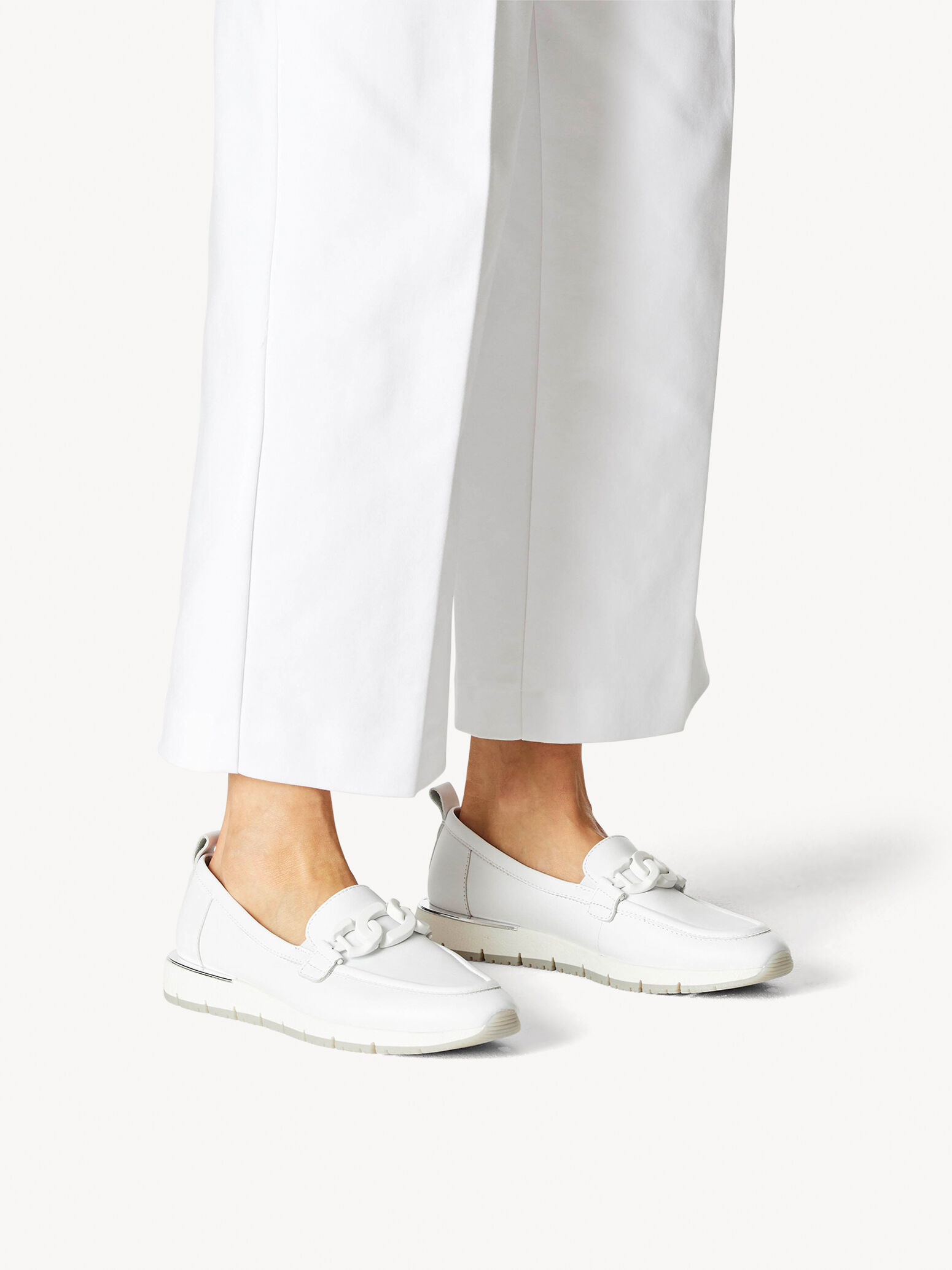 Slipper en cuir - blanc