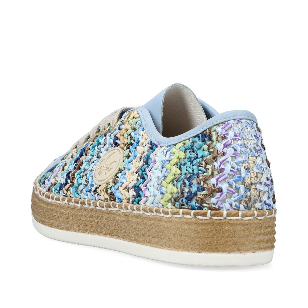Rieker Damen Schnürschuhe multi-himmelblau