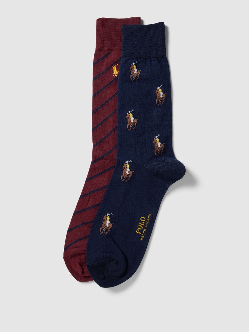 Socken im Allover-Look im 2er-Pack in dunkelblau