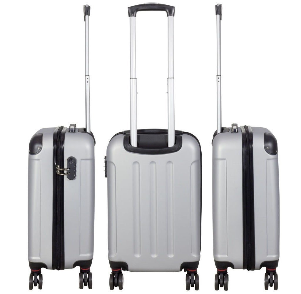 MONOPOL® Hartschalen-Trolley Hartschalen-Trolley Reisekoffer ABS Hartschalenkoffer 4 Doppelrollen, Hartschale & Zahlenschloss & 4 Doppelrolle
