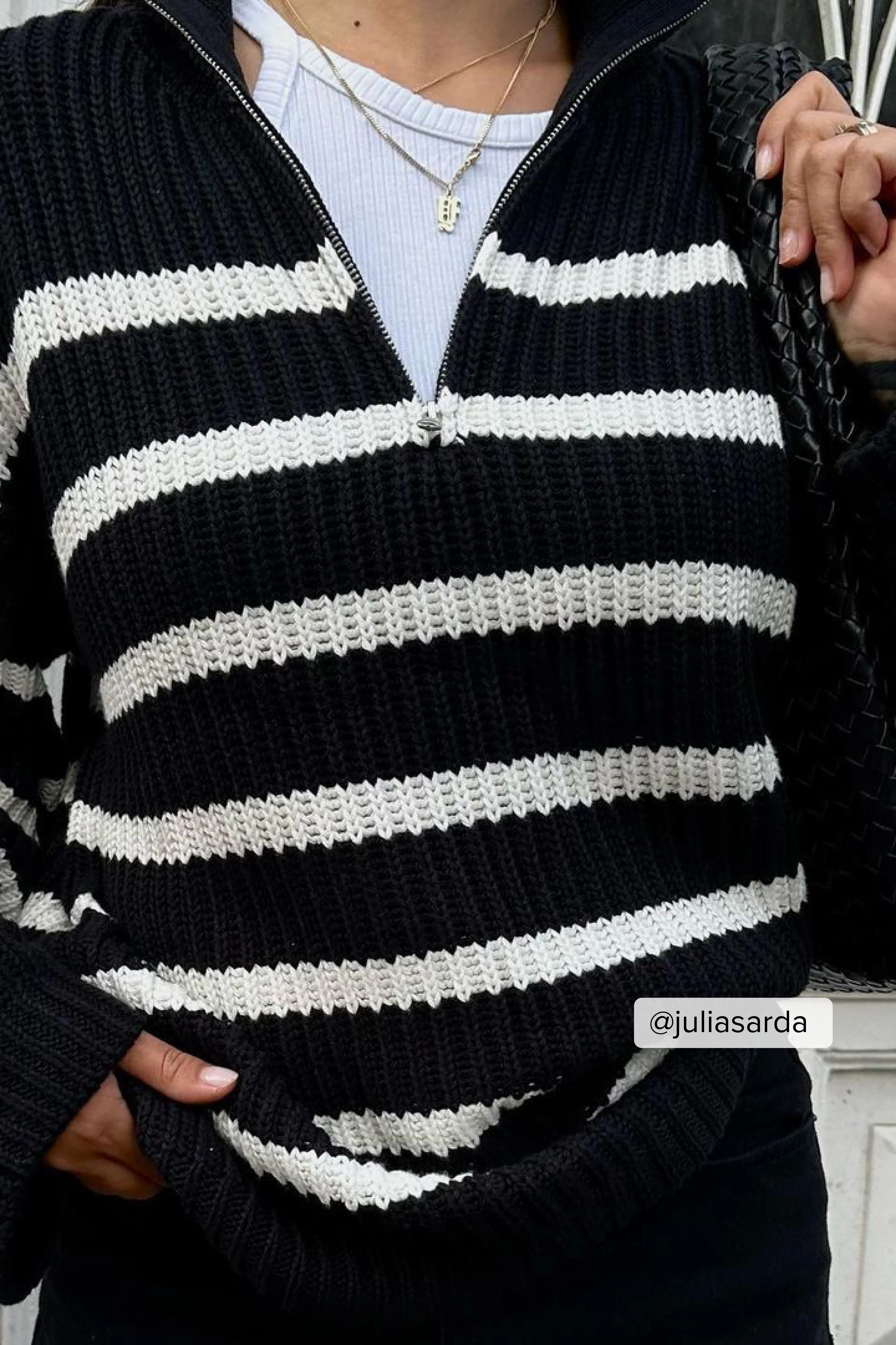 Reißverschluss vorne Strickpullover