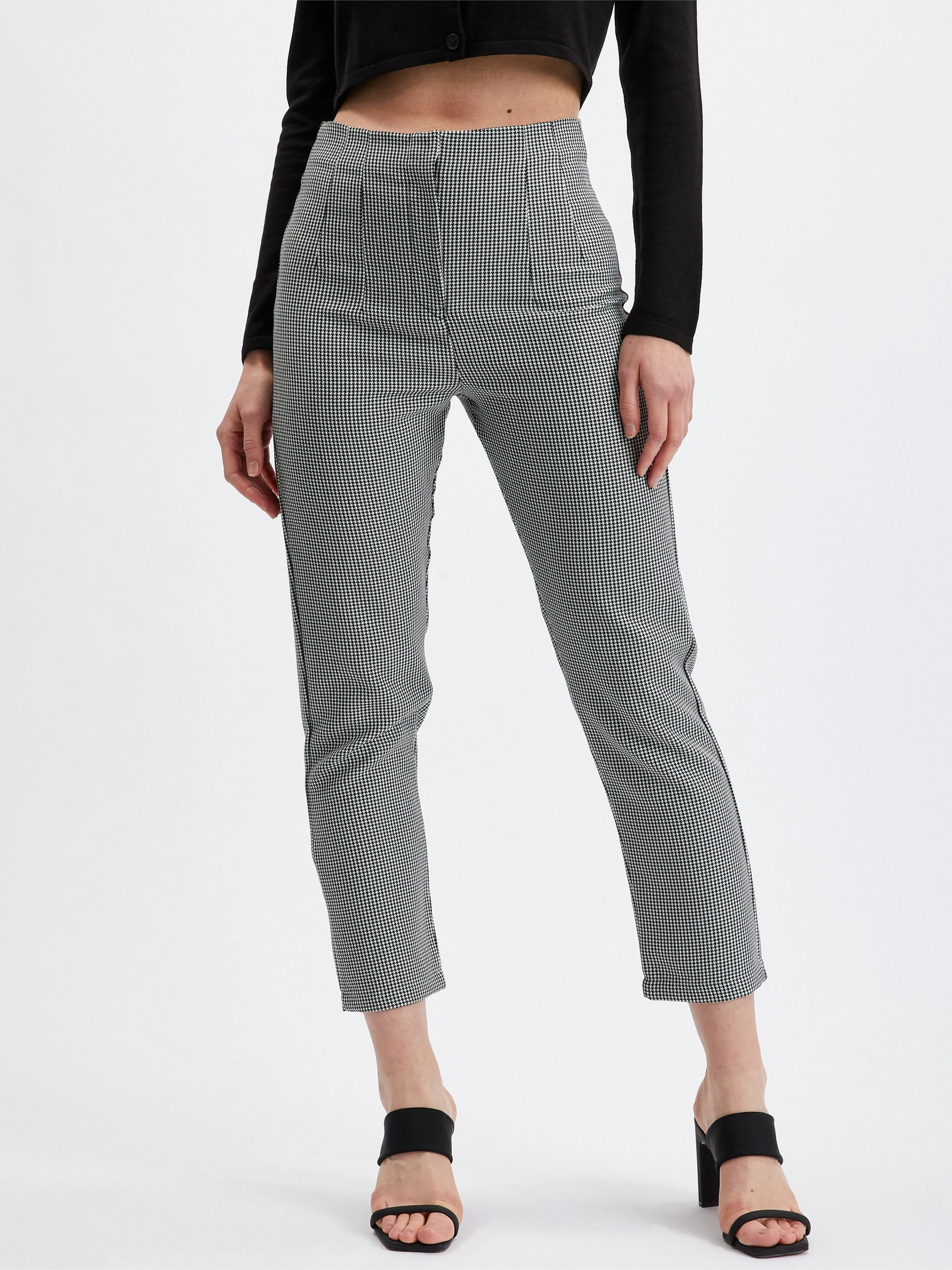 Schwarze gemusterte Damenhose ORSAY