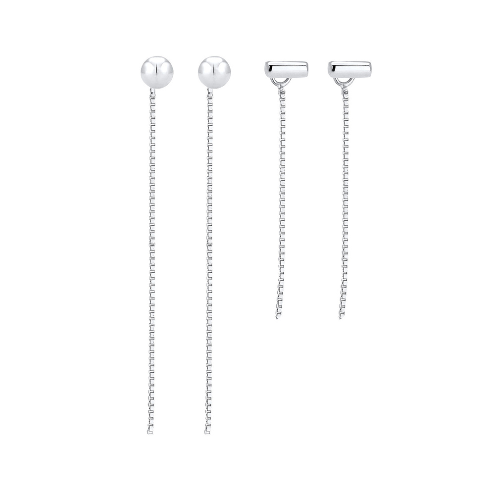 Elli Elli Boucles d'Oreilles Chaîne Trend Blogger Minimal Boucles d'Oreilles Femme - ( Boucles d'oreilles