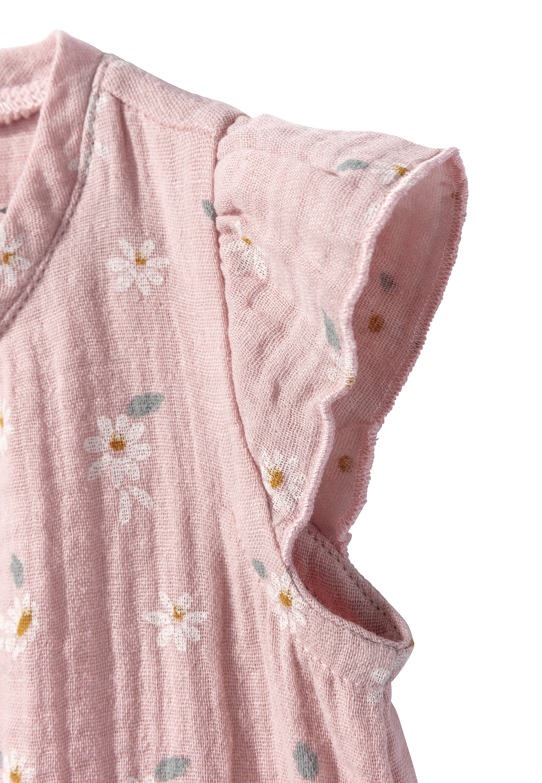 Babykleid bedruckt mit Gänseblümchen in versch. Farben