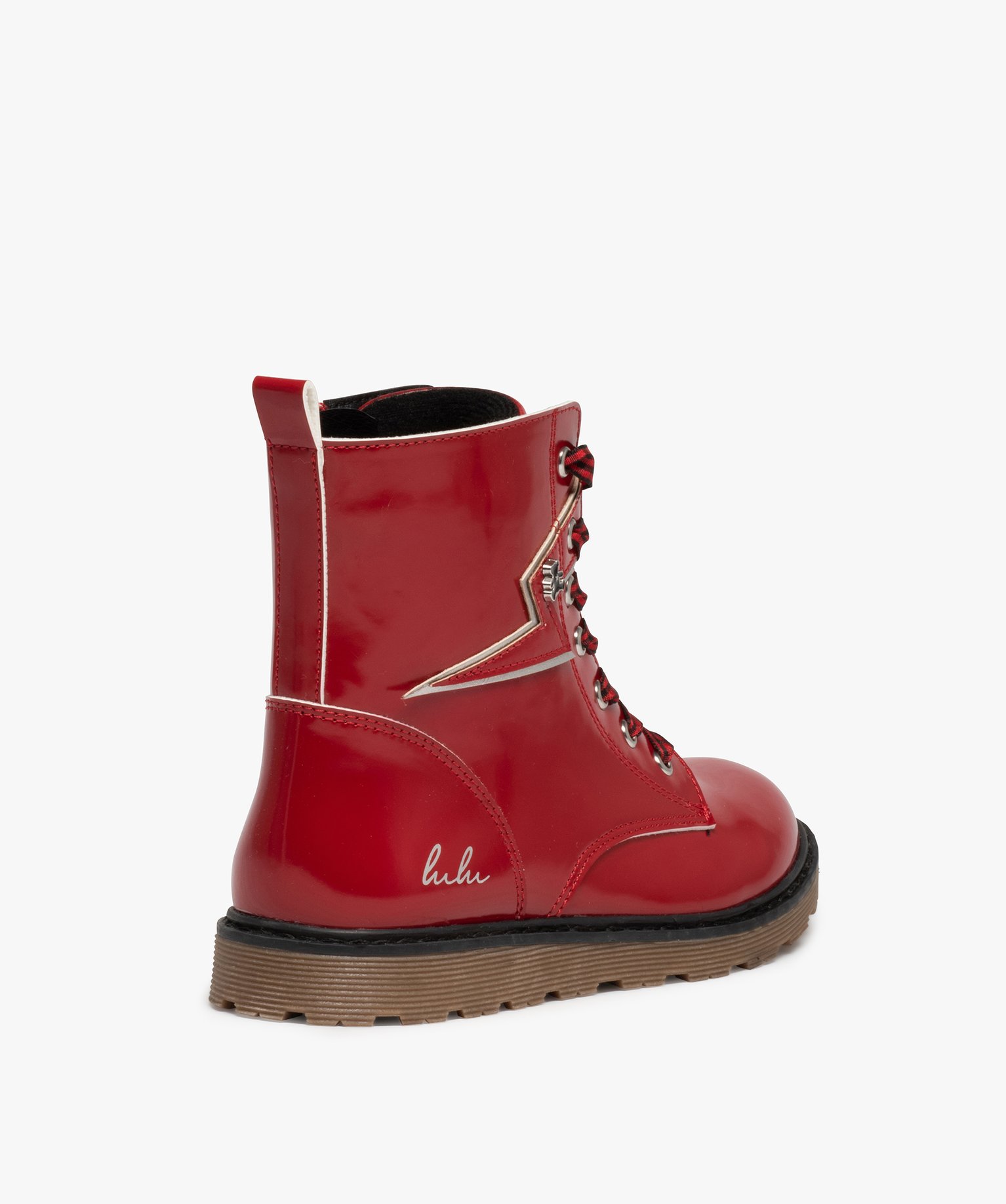 Boots fille à semelle crantée style rock – LuluCastagnette rouge | GEMO