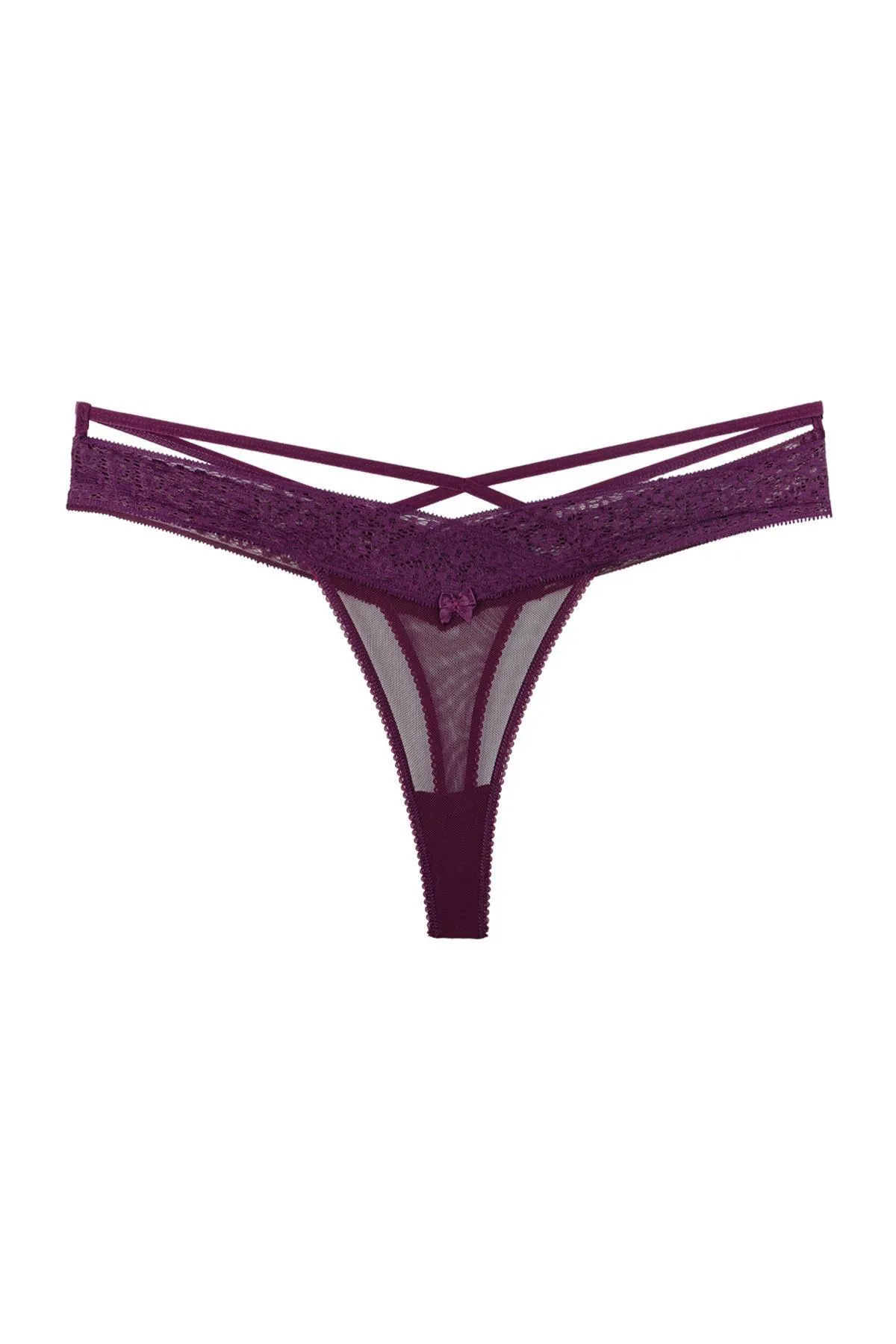 Sensu  Damen-Tanga mit Schmetterlingsmuster, Spitzen-String, 5er-Set, Kts2070 (breiter Stil)