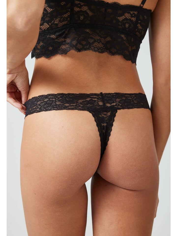 SNOCKS Tangas aus Spitze 3 Stück in Schwarz günstig kaufen