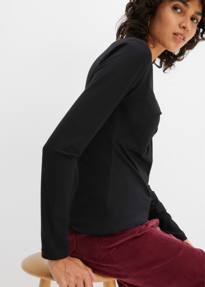 Langarmshirt mit Knotendetail