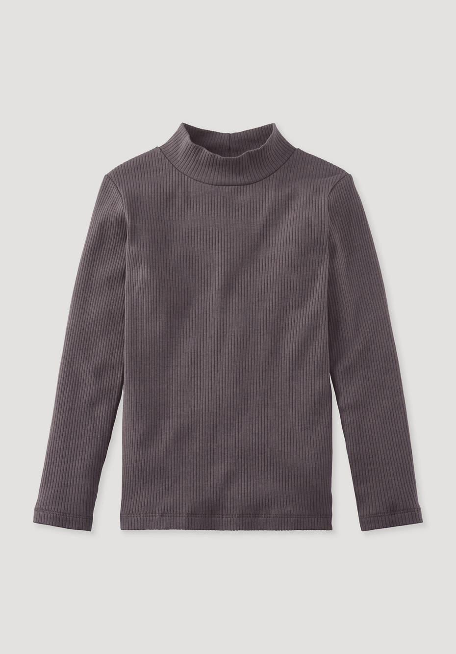 Rollkragenshirt aus Bio-Baumwolle mit Bio-Schurwolle