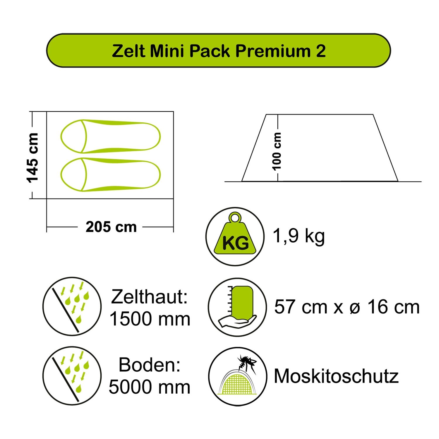 Zelt Mini Pack Premium 2