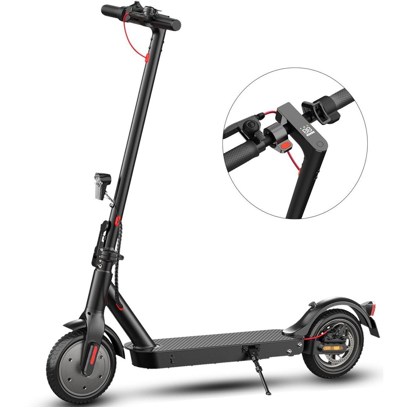 oyajia E-Scooter ELEKTROSCOOTER mit Straßenzulassung ABE 350W E-Scooter Elektroroller, 20,00 km/h, E-Roller Belastung bis 120kg, 30 km Reichweite, Duales Bremssystem