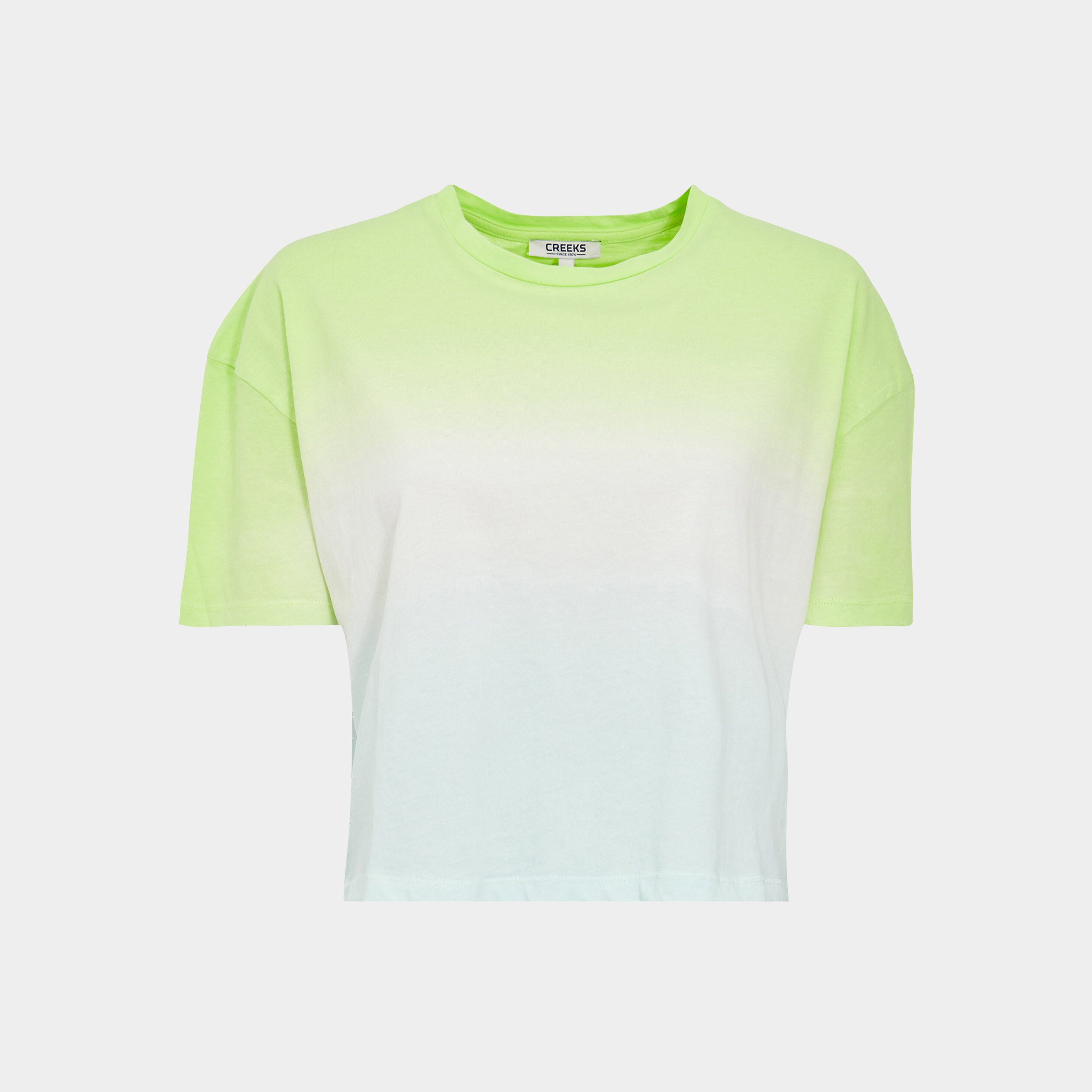 T-shirt cropped oversize Creeks bleu femme | La Halle