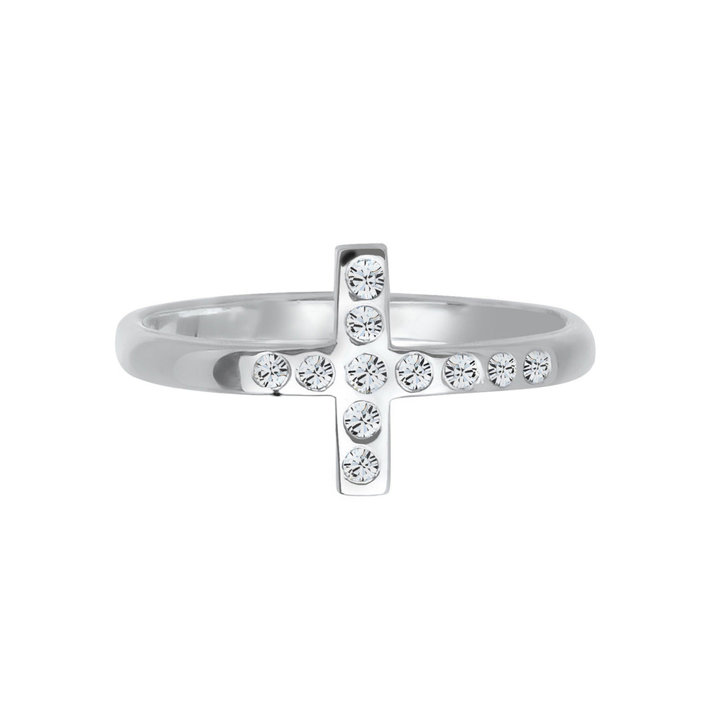 Elli Elli Bague Blogger Kreuz Kristalle 925 Silber Bague