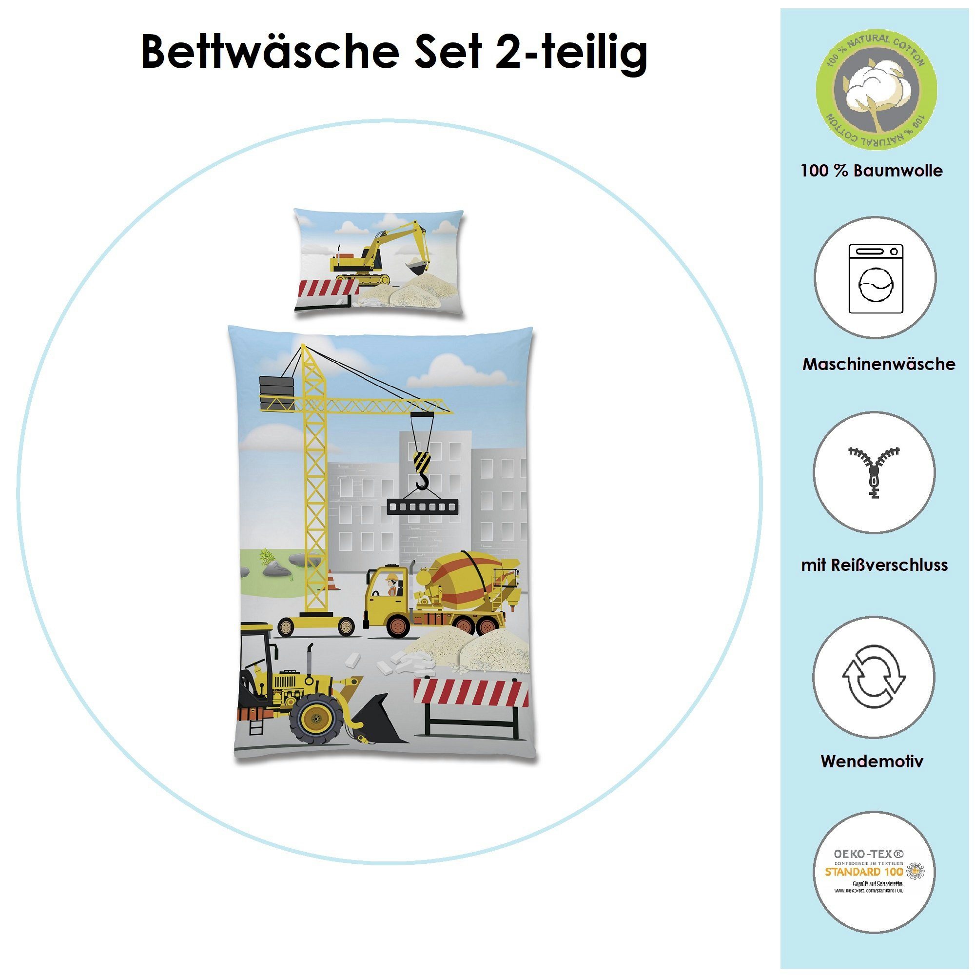 Babybettwäsche mit hellem Motiv 