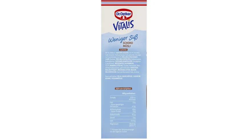Dr.Oetker Vitalis Schoko Müsli weniger süß 600 g