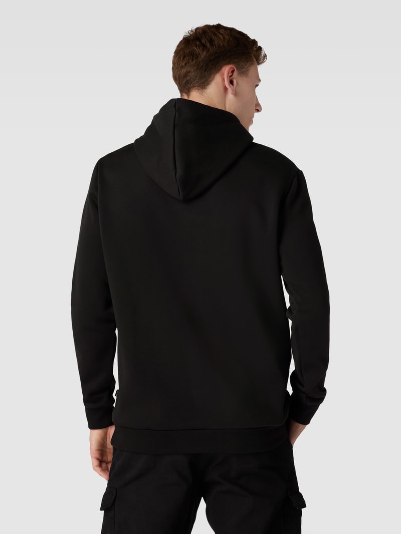 Hoodie mit Label-Print in schwarz