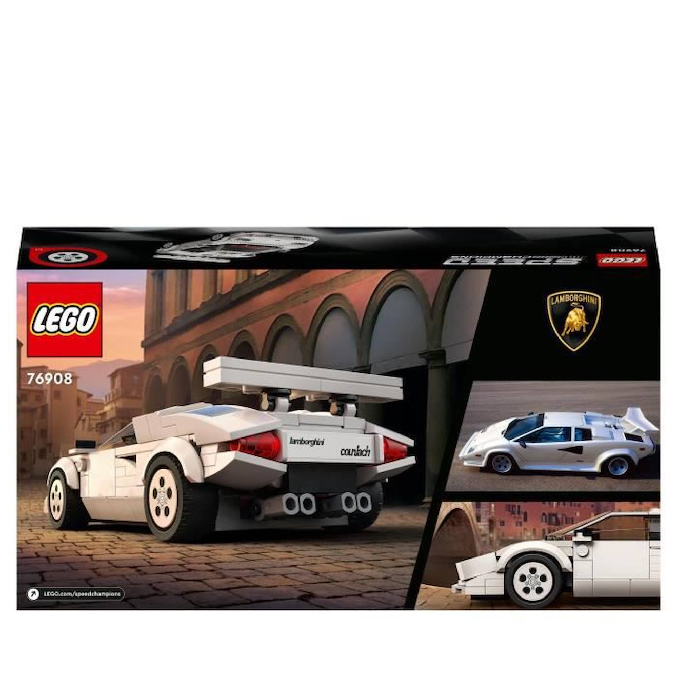 LEGO® 76908 Speed Champions Lamborghini Countach, Jouet modèle de Voiture de Course Pour les Enfants de 8 Ans et Plus blanc