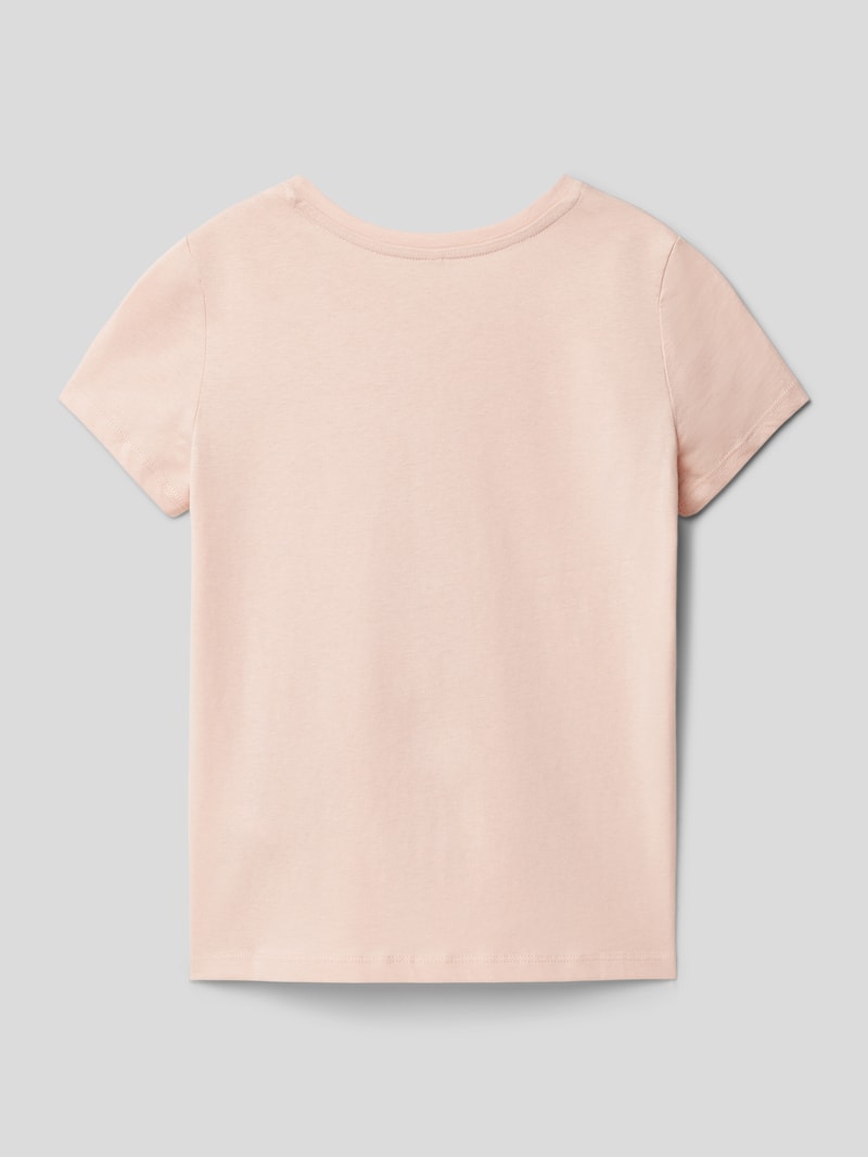 T-Shirt mit geripptem Rundhalsausschnitt Modell 'STELLA' in altrosa