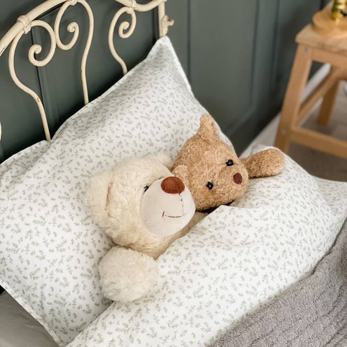 Parure de lit 100x140 cm en coton bio* Petit Buis beige