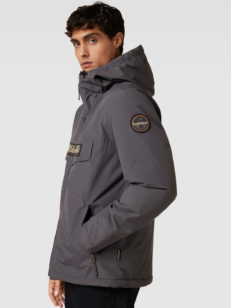 Jacke mit Label-Stitching Modell 'RAINFOREST' in graphit