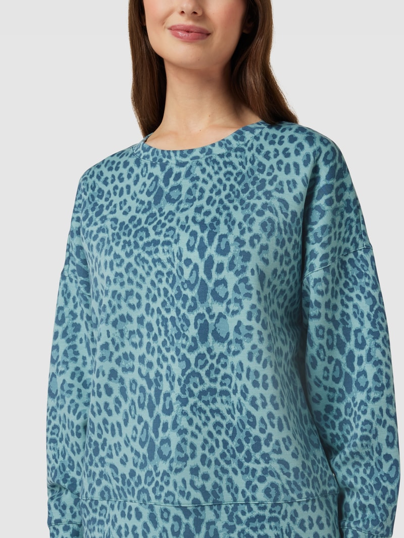 Oversized Sweatshirt mit Animal-Print in ozean blau