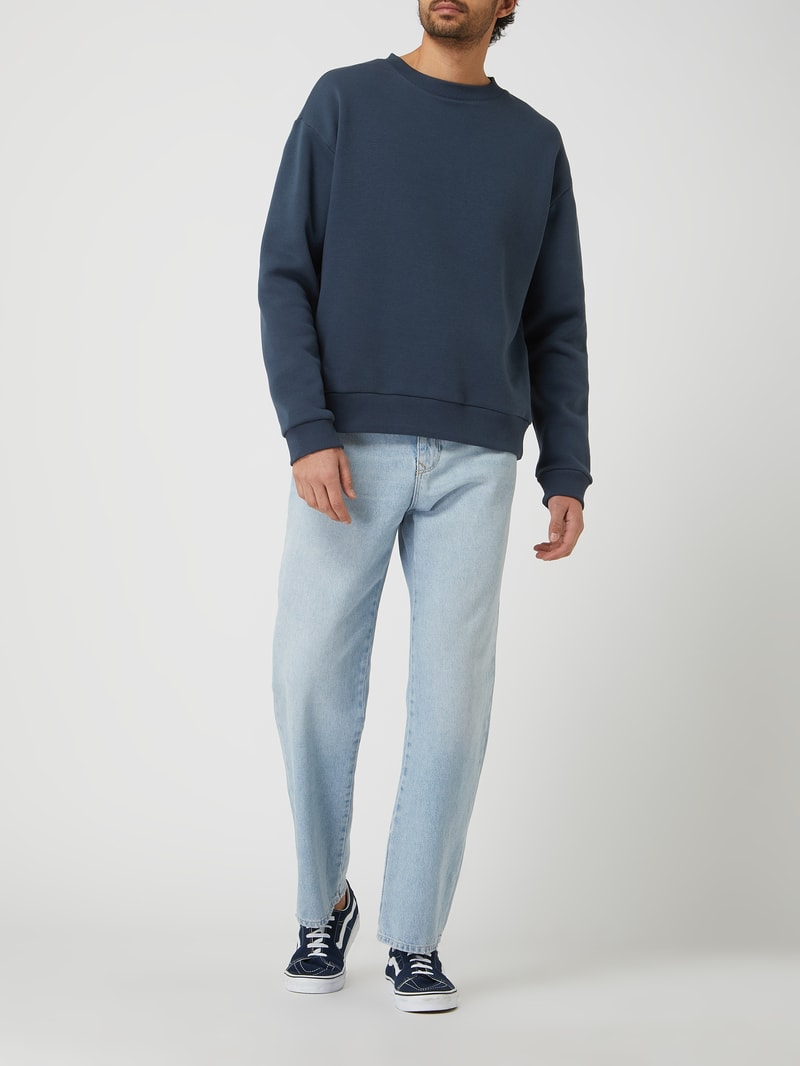 Sweatshirt aus Baumwollmischung in dunkelblau