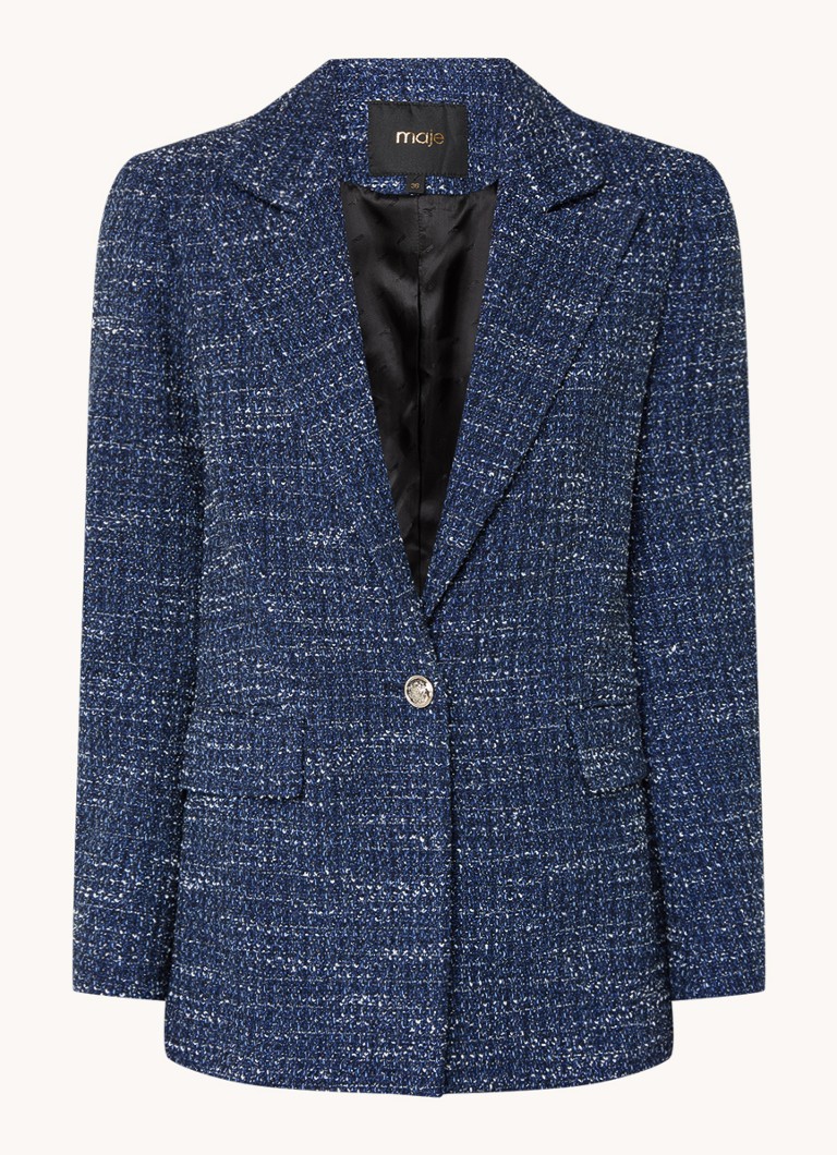 Maje Blazer with tweed look and flap pockets